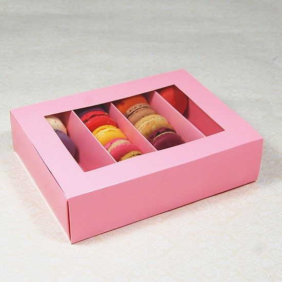 24 Pink Macaron Window Boxes by Cheerico
