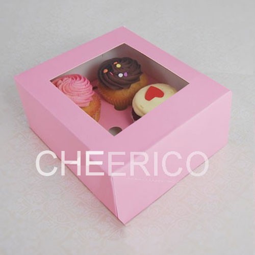4 Pink Cupcake Window Box ( $1.65/pc x 25 units)