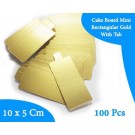 Mini Rectangular Gold With Tab Cake Board 10X5.5cm 100units