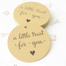 30 x A Little Treat for you Round Kraft Gift Tags