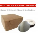 Kraft Cake Boxes with Round boards - 12" x 12" x 4" ($4.2/pc x 20 units)