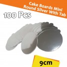 Mini Round Silver With Tab Cake Board 9 Cm 100units