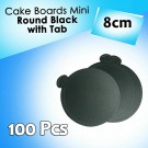 Mini Round Black With Tab Cake Board 8cm 100units