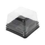 50 X Square Clear Plastic Box with Black Tray (3 Sizes)